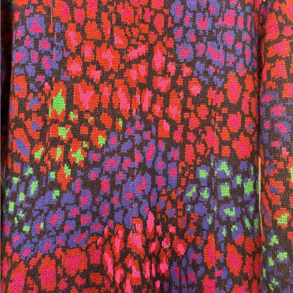 NWT Farm Rio Leopard Print  Long Sleeve Turtle Neck Sweater Midi Dress L - Picture 9 of 9